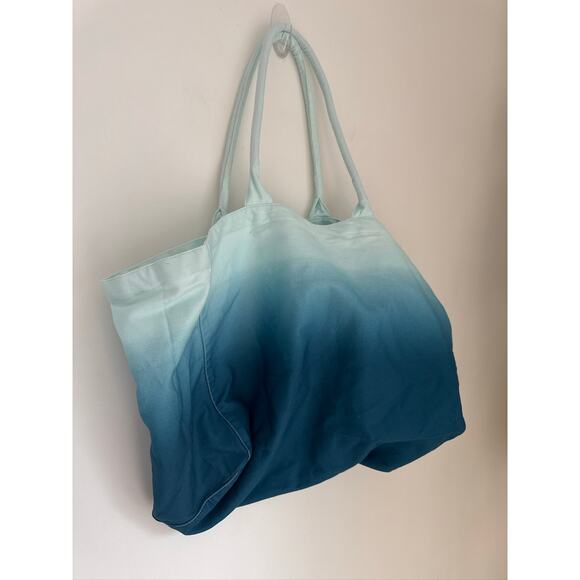 Athleta Ombre Cotton Canvas Tote Bag, Blue Green - One Size - Picture 4 of 7